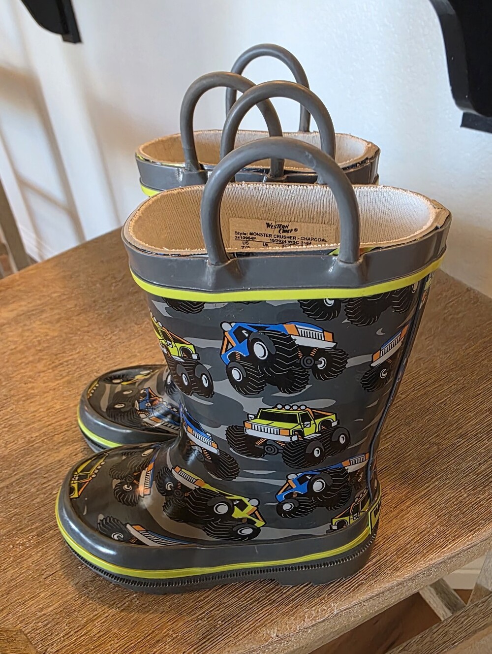 Western Chief Monster Truck Rain Boots Toddler 7/8